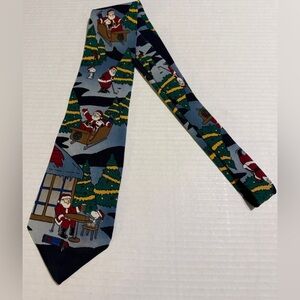 Peanuts Snoopy & Friends w Santa Drinking Beer Necktie